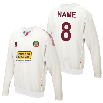 Haslingden CC - Junior Long Sleeve Sweater Maroon Trim