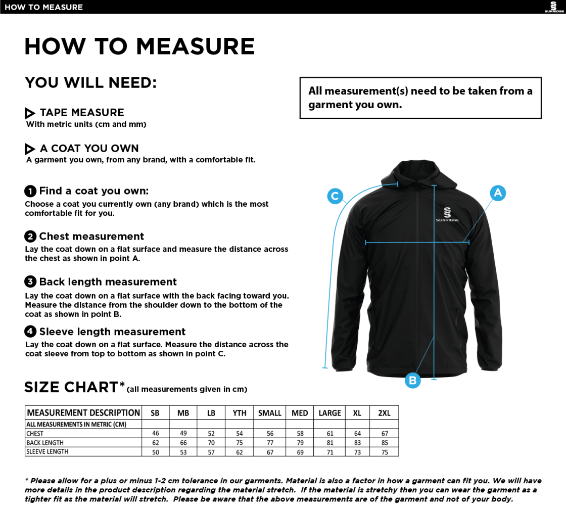 HASLINGDEN CC Dual Elite 1/4 Zip Hoody / Rain Jacket : Navy - Size Guide