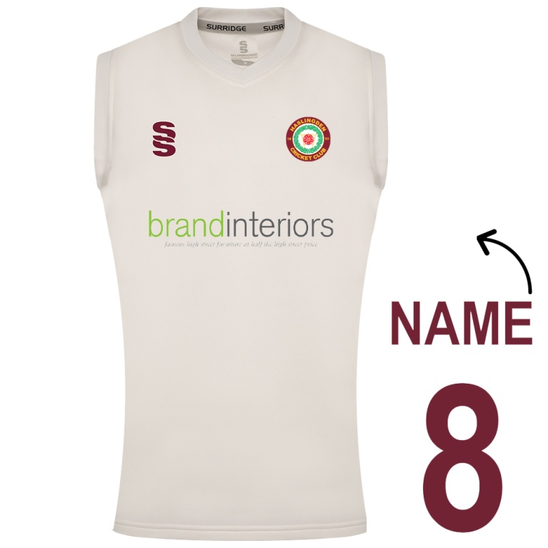 HASLINGDEN CC - SENIORS BLAST SLEEVELESS WOMENS SWEATER-Ivory