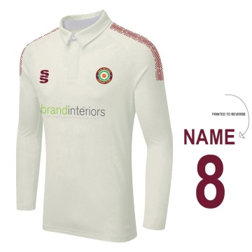 Haslingden CC - Seniors Dual Long Sleeve maroon Trim Shirt