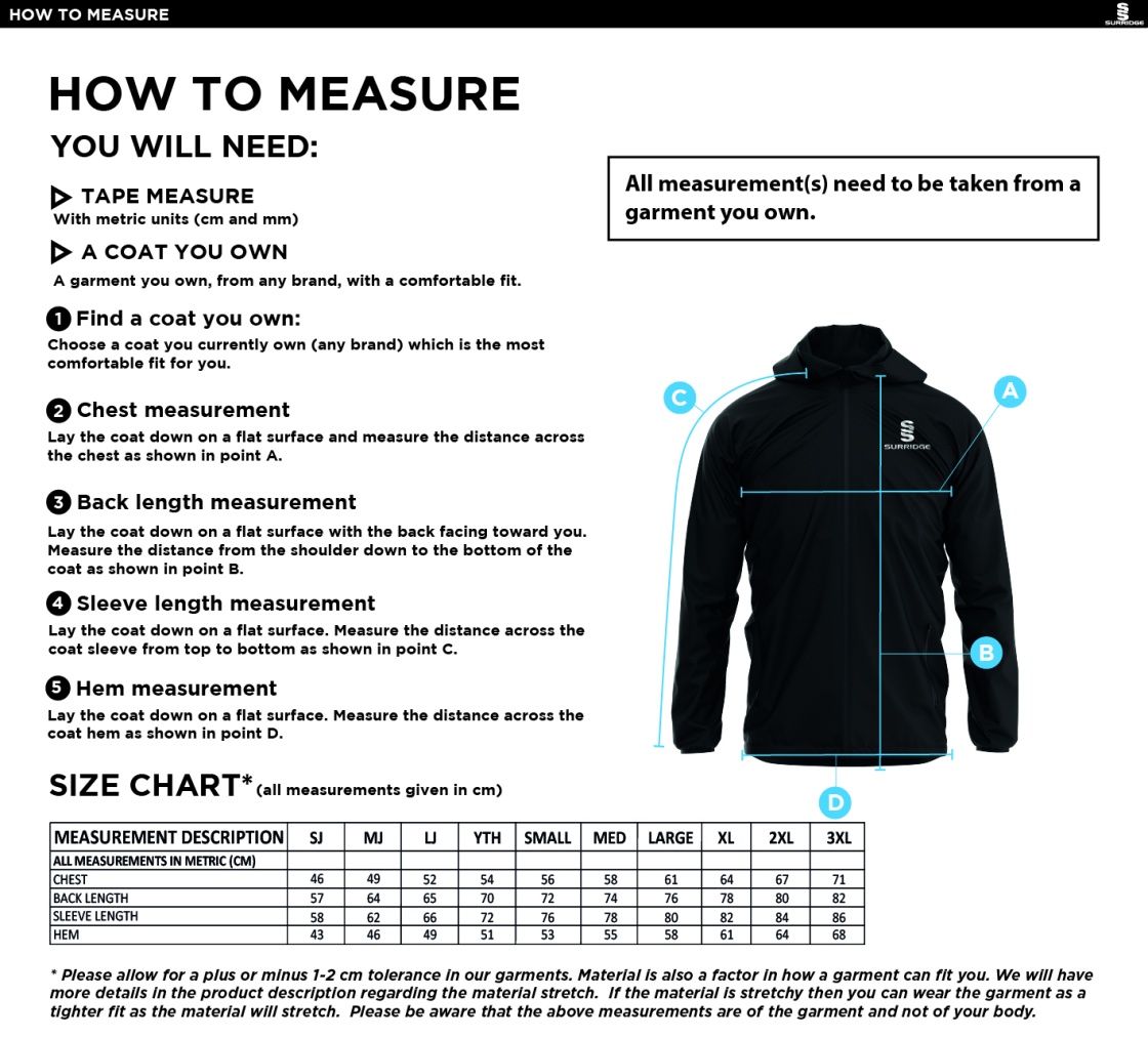 HASLINGDEN CC Dual Elite 1/4 Zip Hoody / Rain Jacket : Navy - Size Guide