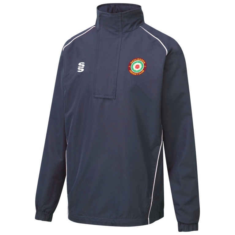 HASLINGDEN CC Dual Curve 1/4 Zip Rain Jacket : Navy